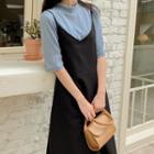 Plus Size Spaghetti-strap Tie-waist Dress