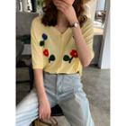 Loose-fit Embroidered Light Knit Top