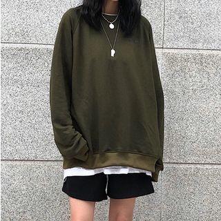 Lettering Pullover Army Green - One Size