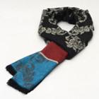 Patterned Fringed Scarf S68 - One Size