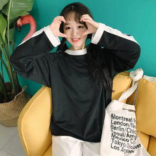 Long-sleeve Striped Detail T-shirt