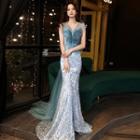 Strapless Sequin Mermaid Evening Gown