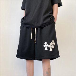 Crisscross Embroidered Shorts
