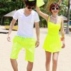 Couple Shirred Swimdress / Swim Shorts