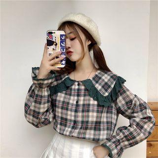 Bell-sleeve Peter Pan Collar Wide Top