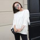 Long-sleeve Fringed Sweater