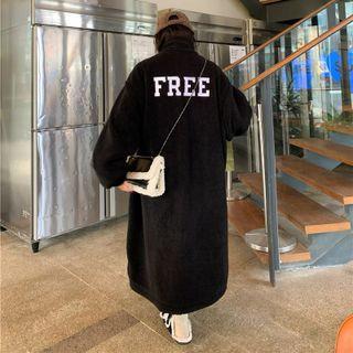 Lettering Print Coat