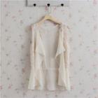 Sleeveless Lace-panel Light Jacket