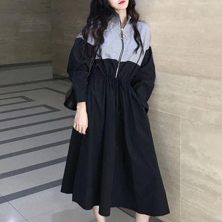 Panel A-line Midi Dress