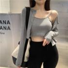 Camisole Top / High-waist Boot-cut Pants