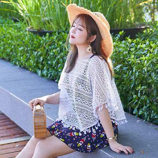 Set: Sleeveless Swim Dress + Cover-up Top