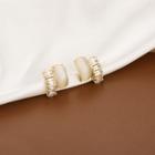 Cat Eye Stone Rhinestone Earring 1 Pair - E1456-2 - Gold - One Size