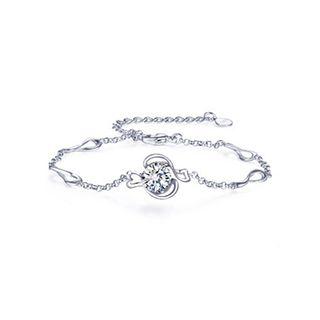 925 Sterling Silver Twelve Horoscope Pisces Bracelet With White Cubic Zircon