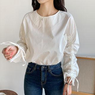 Drawstring-sleeve Top