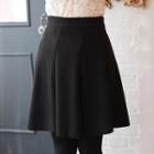 Seam-trim Flared Knit Skirt