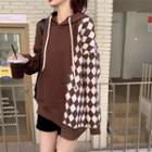Argyle Loose-fit Hoodie Caramel - One Size