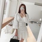 Fringe-tiered Flounced Minidress
