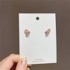Butterfly Stud Earring 1 Pair - Rose Gold - One Size