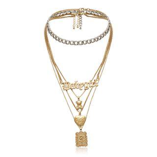 Layered Necklace 0426 - Set - Gold - One Size