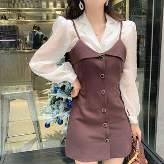 Spaghetti Strap Dress / Plain Shirt