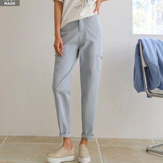 Patch-pocket Stitched Baggy Pants