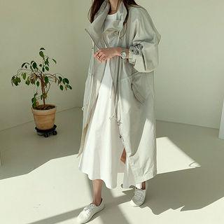 Funnel-neck Pastel Color Parka