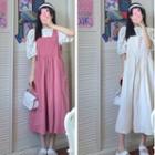 Short-sleeve Floral Print Blouse / Jumper Dress