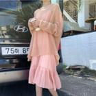 Knit Pullover / Strappy Midi Dress