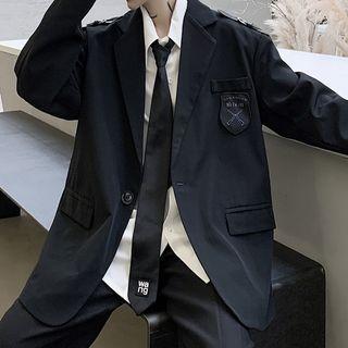 Applique Single Button Blazer