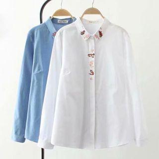 Long-sleeve Embroidered Printed Shirt