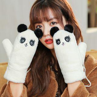 Panda Chenille Mittens