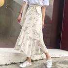Asymmetric Chiffon Midi Skirt