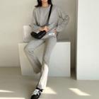 M Lange Top & Pants Loungewear Set Gray - One Size