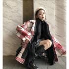 Plaid Loose-fit Jacket As Figure - One Size