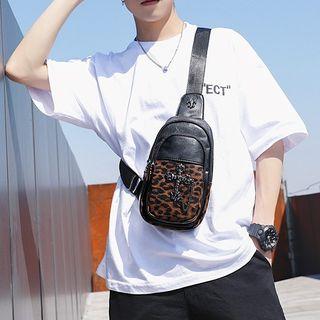 Leopard Print Faux Leather Crossbody Bag As Shown In Figure - One Size