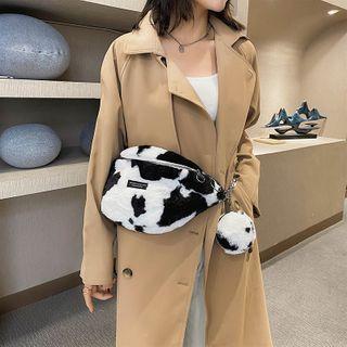 Fluffy Animal Print Belt Bag