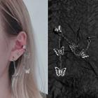 Stainless Steel Butterfly Dangle Earring 1 Pc - One Size