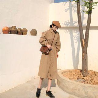 Single-breasted Trench Coat / Long-sleeve Blouse