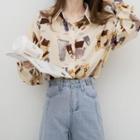 Print Shirt Light Khaki - One Size