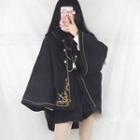 Embroidered Chained Buttoned Cape