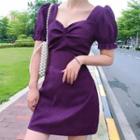 Sweetheart Neckline Puff-sleeve Mini A-line Dress