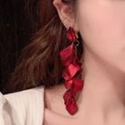 Petal Dangle Earring Red - One Size