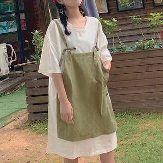 Plain Mock Two-piece T-shirt Dress