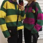 Couple Matching Striped Polo Sweater