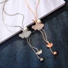 Embellished Ginkgo Leaf Necklace