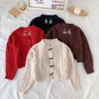 Toggle Cropped Cable Knit Cardigan