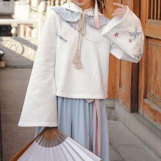 Pom Pom Embroidered Hoodie