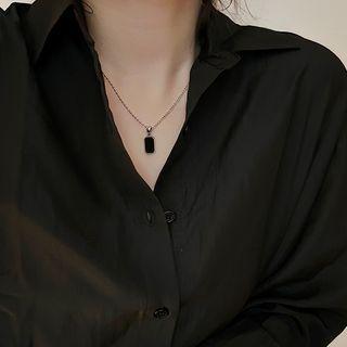 Lettering Pendant Necklace Black - One Size