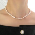 Genuine Pearl Necklace Necklace - Silver - Pearl - White - One Size