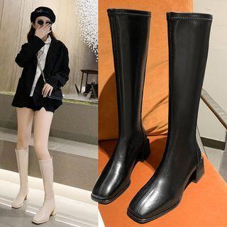 Square Toe Block Heel Knee-high Boots
